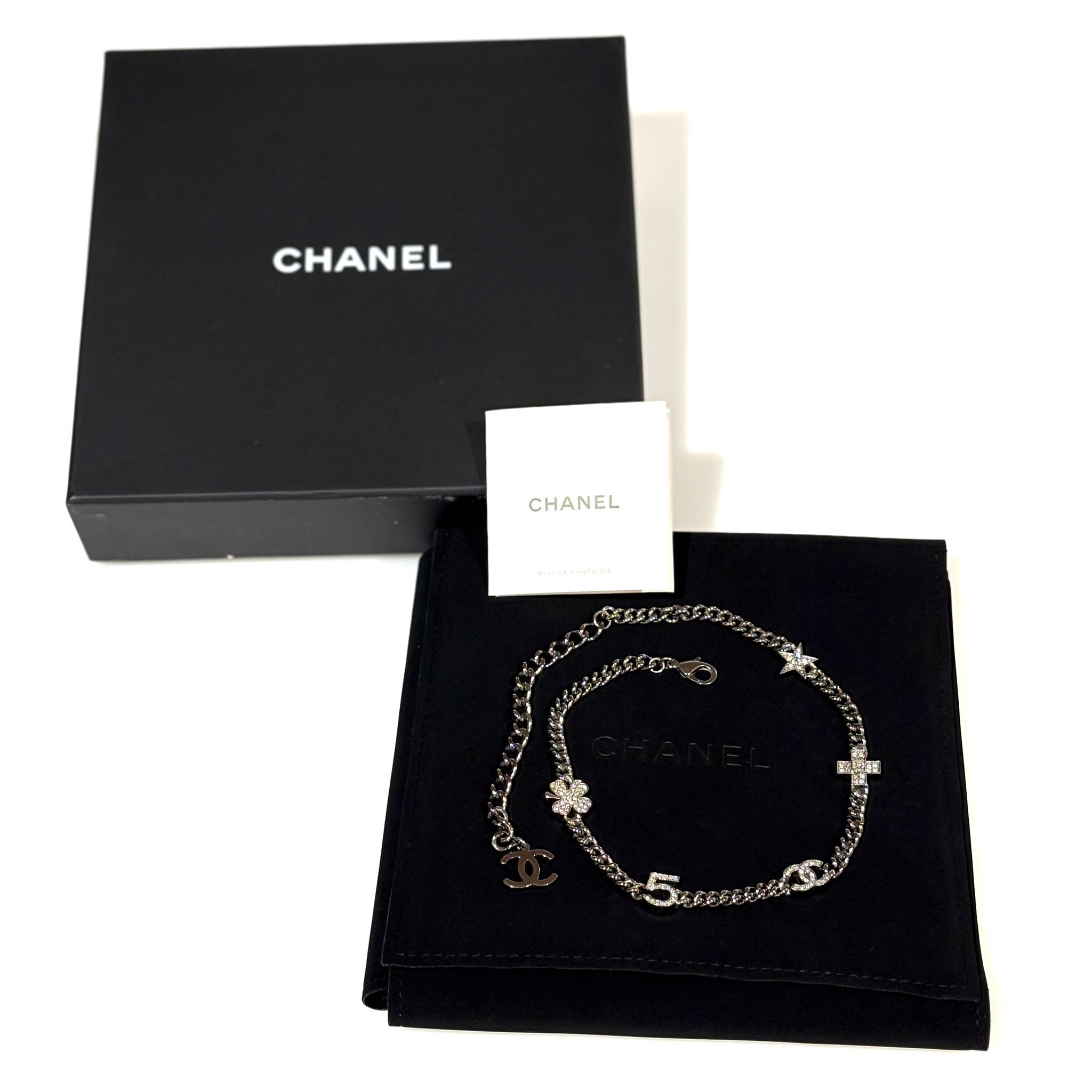 全新CHANEL頸鍊NECKLACE AB8012 古銀色金屬五花 香奈兒項鏈  #BRAND NEW #香榭站正品