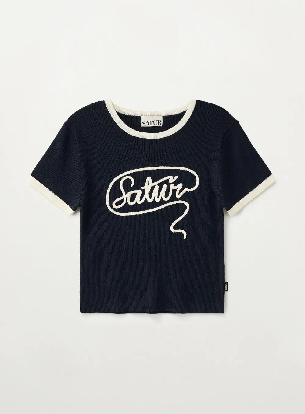 BT012 SATUR 女裝 繩索Logo撞色針織上衣