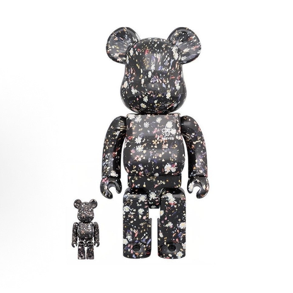 BE@RBRICK ANEVER BLACK 100% & 400% 黑色 碎花 庫柏力克