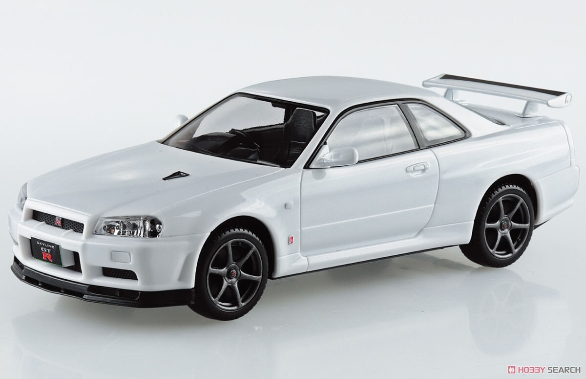 青島 1/32 SNAP KIT NISSAN GT-R R34 Skyline 12-WH 白 組裝模型