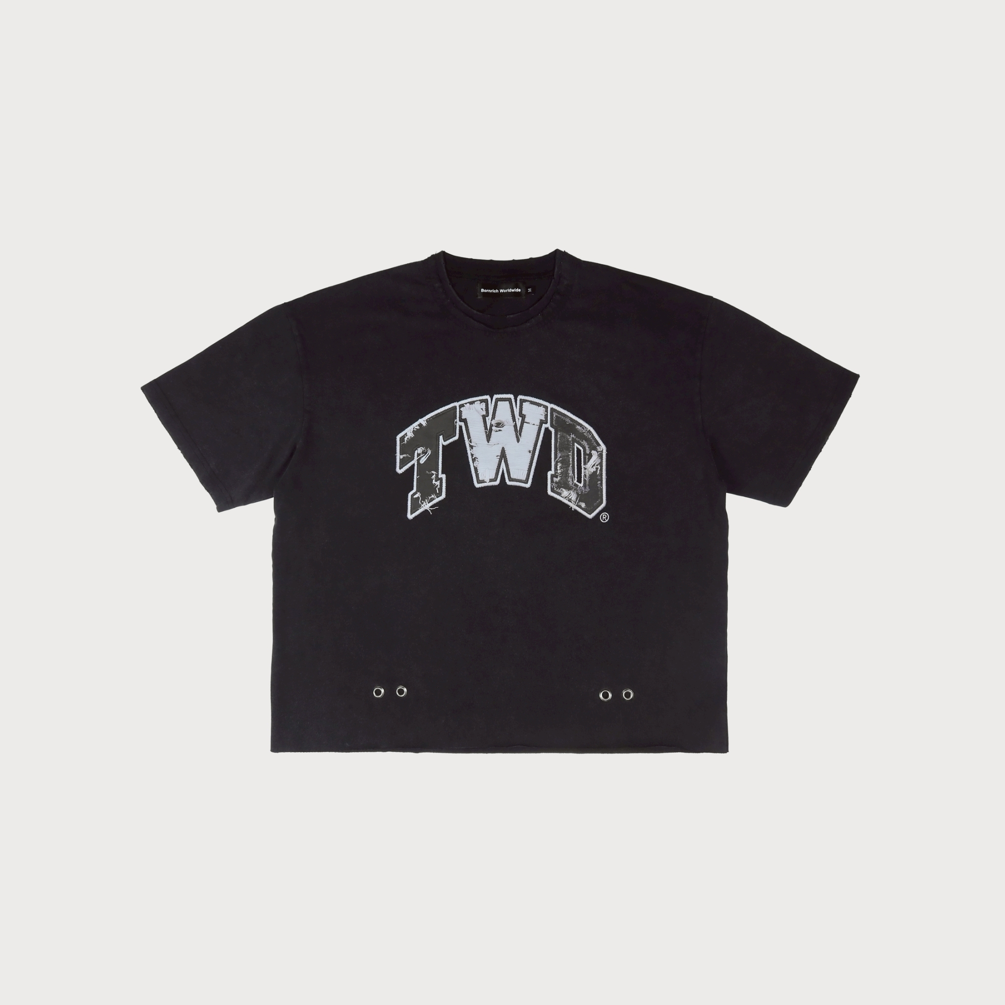 Bornrich｜Double Collar Boxy Tee (Black)