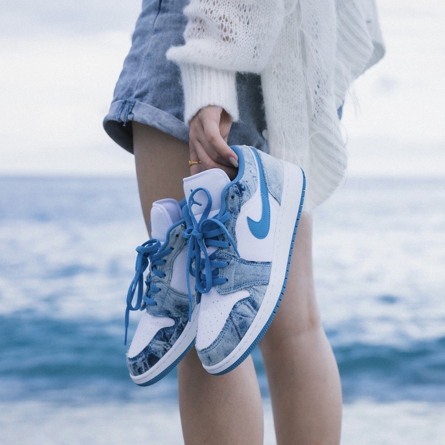 【預訂】 Air Jordan 1 Low 'Washed Denim' 單寧洗水牛仔布-GS