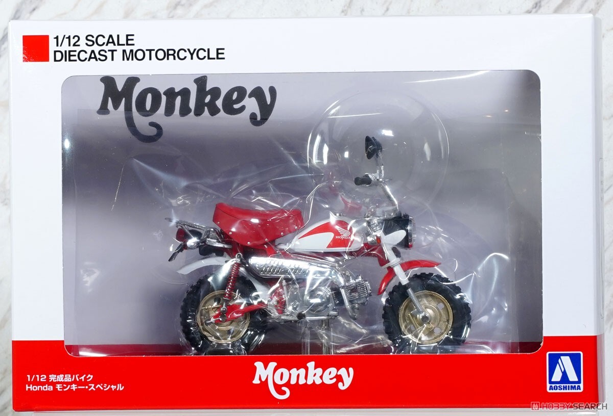 青島 1/12 本田 Monkey  白紅 限定 紅坐墊 完成品