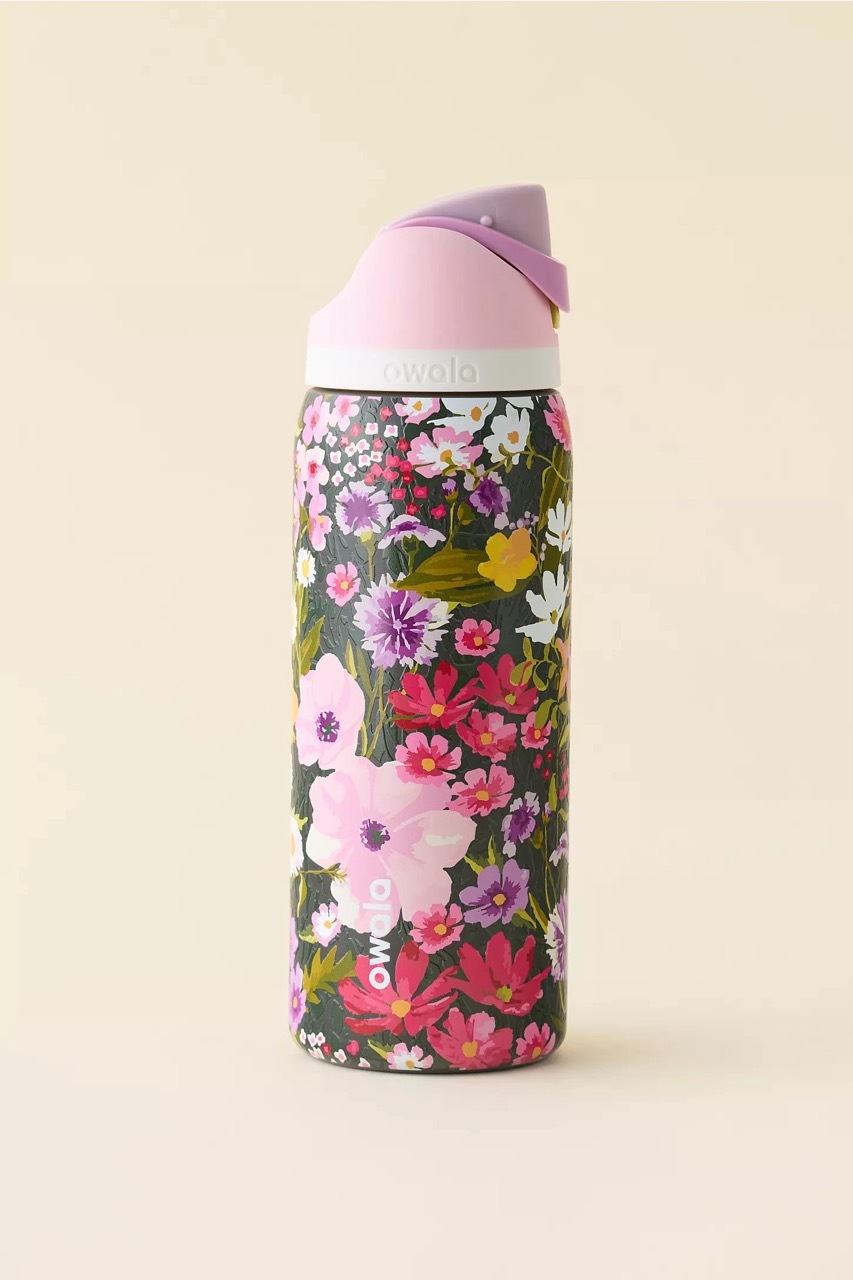 🇺🇸 OWALA UO Exclusive FreeSip "Painted Meadow" 花卉塗鴉 彩繪 不鏽鋼保溫杯 直飲杯 吸管杯 32oz 946ml / 預購