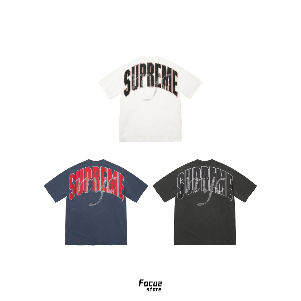 【Focus Store】現貨秒發 Supreme Week16 Rhinestone Script S/S Top 落肩短袖 三色