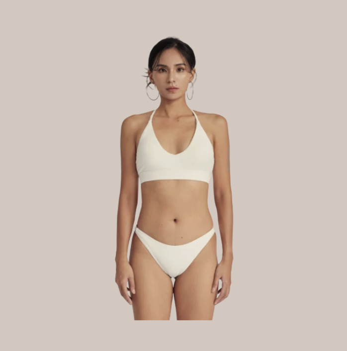 ▲潛行迷宮 交叉美背比基尼上衣｜Crossback Bikini｜月光白