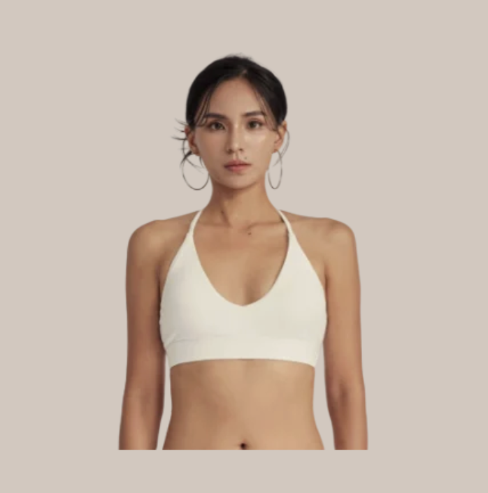 ▲潛行迷宮 交叉美背比基尼上衣｜Crossback Bikini｜月光白