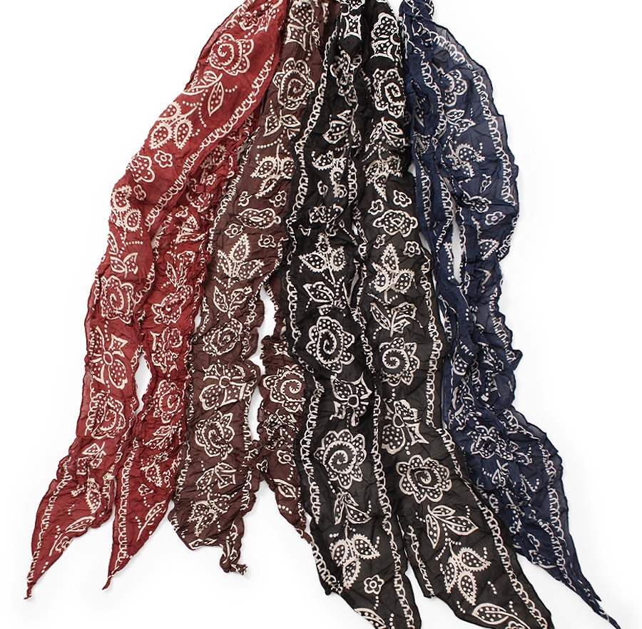 KAPITAL WASHED SILK MOGA SCARF (ESCARGOT FLOWER) - PRE ORDER ITEM (預訂中)