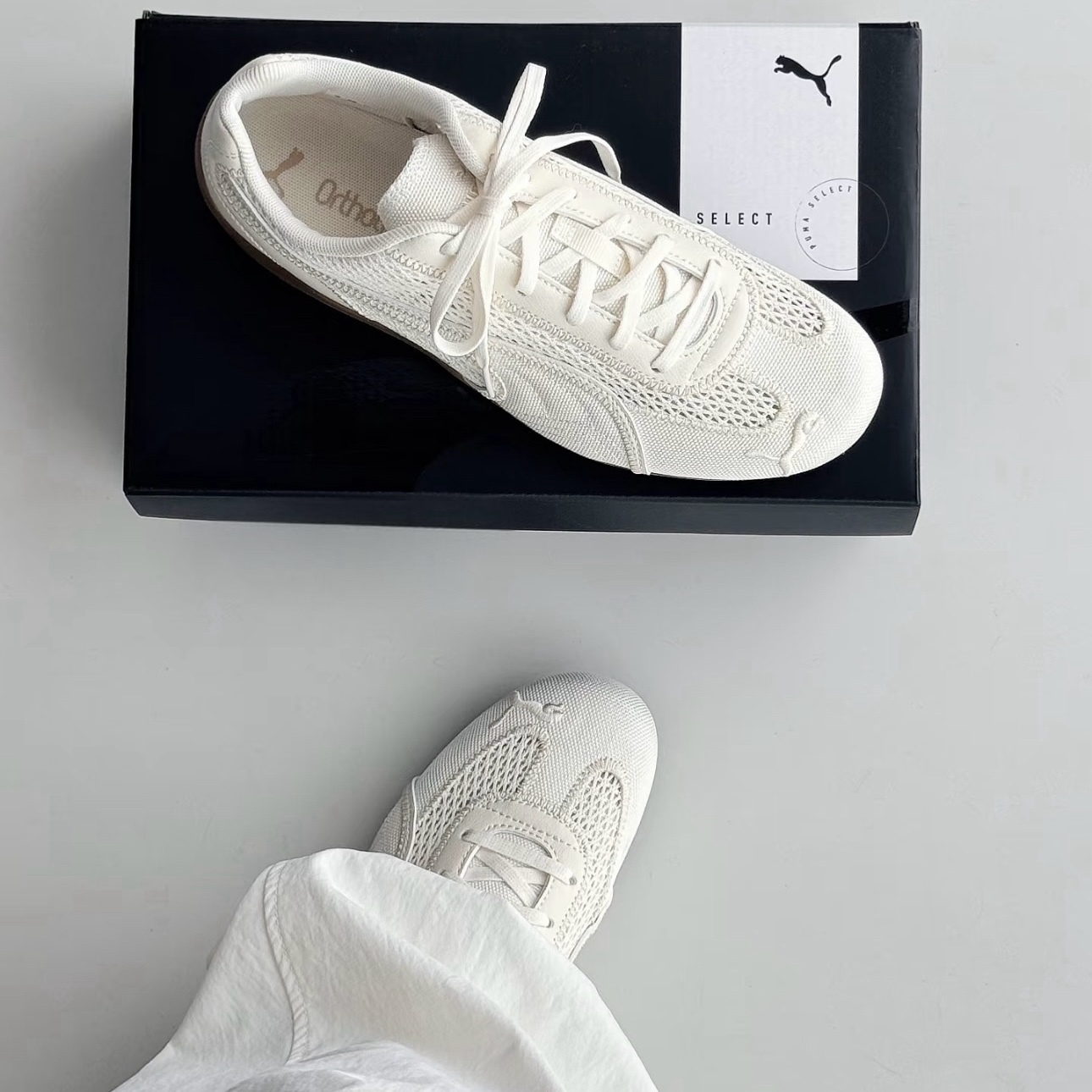 PUMA SPEEDCAT Aéré 象牙白 縫線 薄底 透氣德訓鞋 男女 408858-01