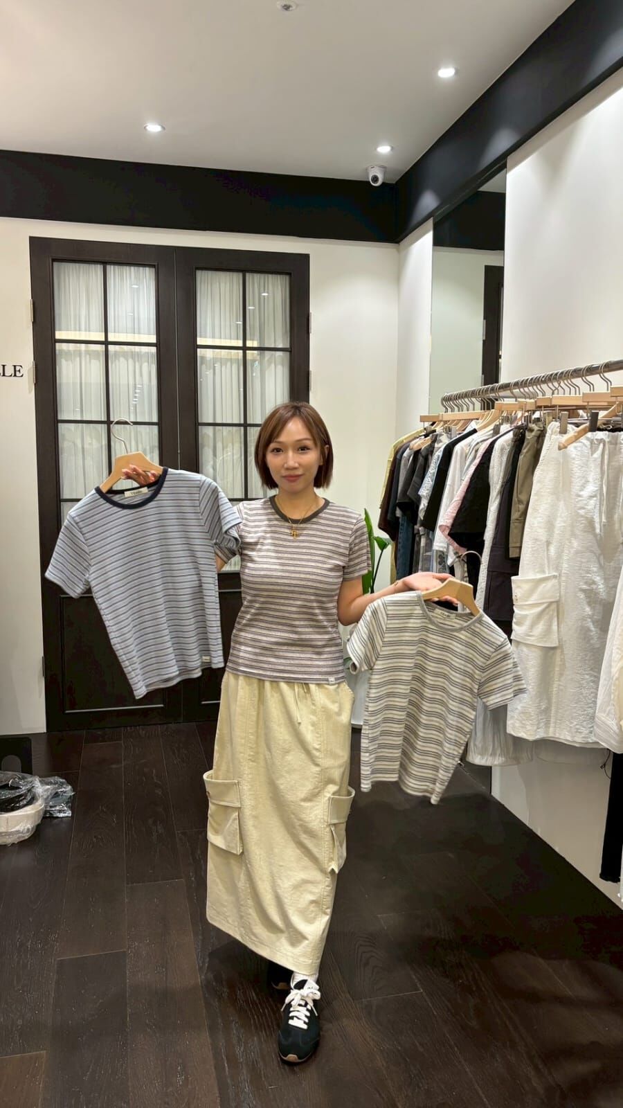 VB6343 修身間條滑圓領Tee