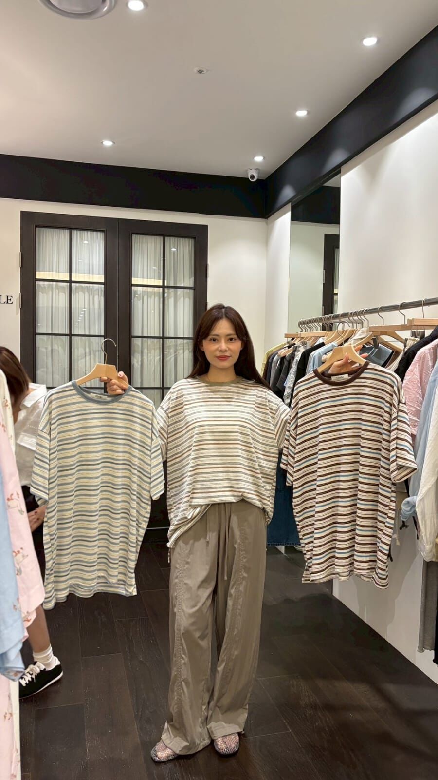 VB6310 竹節棉拼色條紋百搭棉Tee