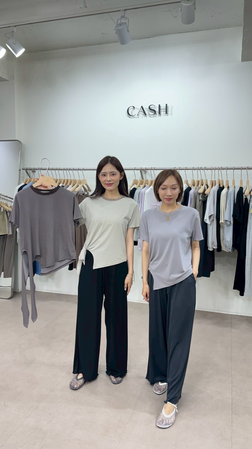 CA6312 單側打結幼間紋上衣