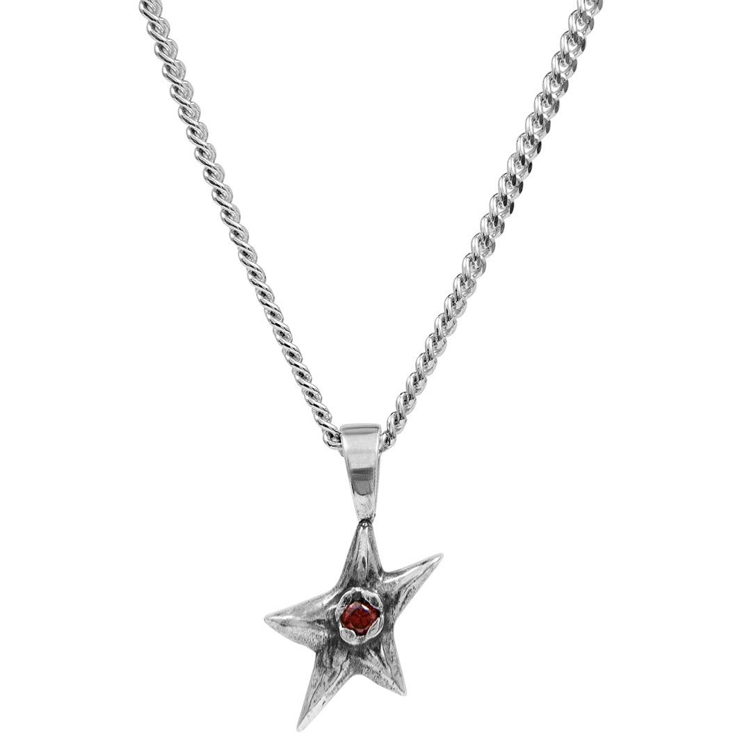 Twojeys-Red Stelle Necklace 925純銀紅寶石星芒項鍊