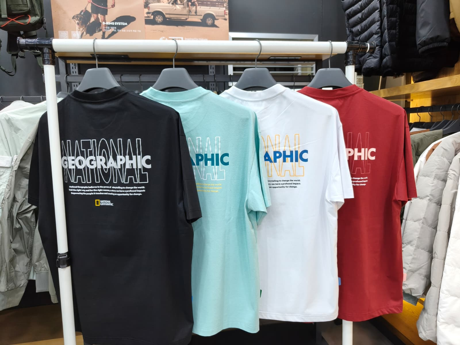 BQ020 National Geographic 後背字母印花涼感短袖TEE 男女同款