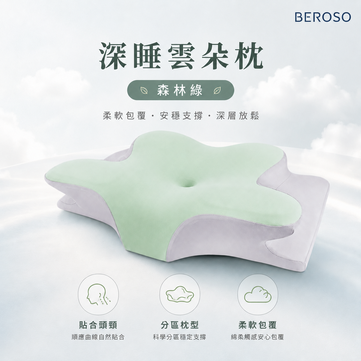 奢眠深睡雲朵防鼾護頸益眠枕套（專用枕套）
