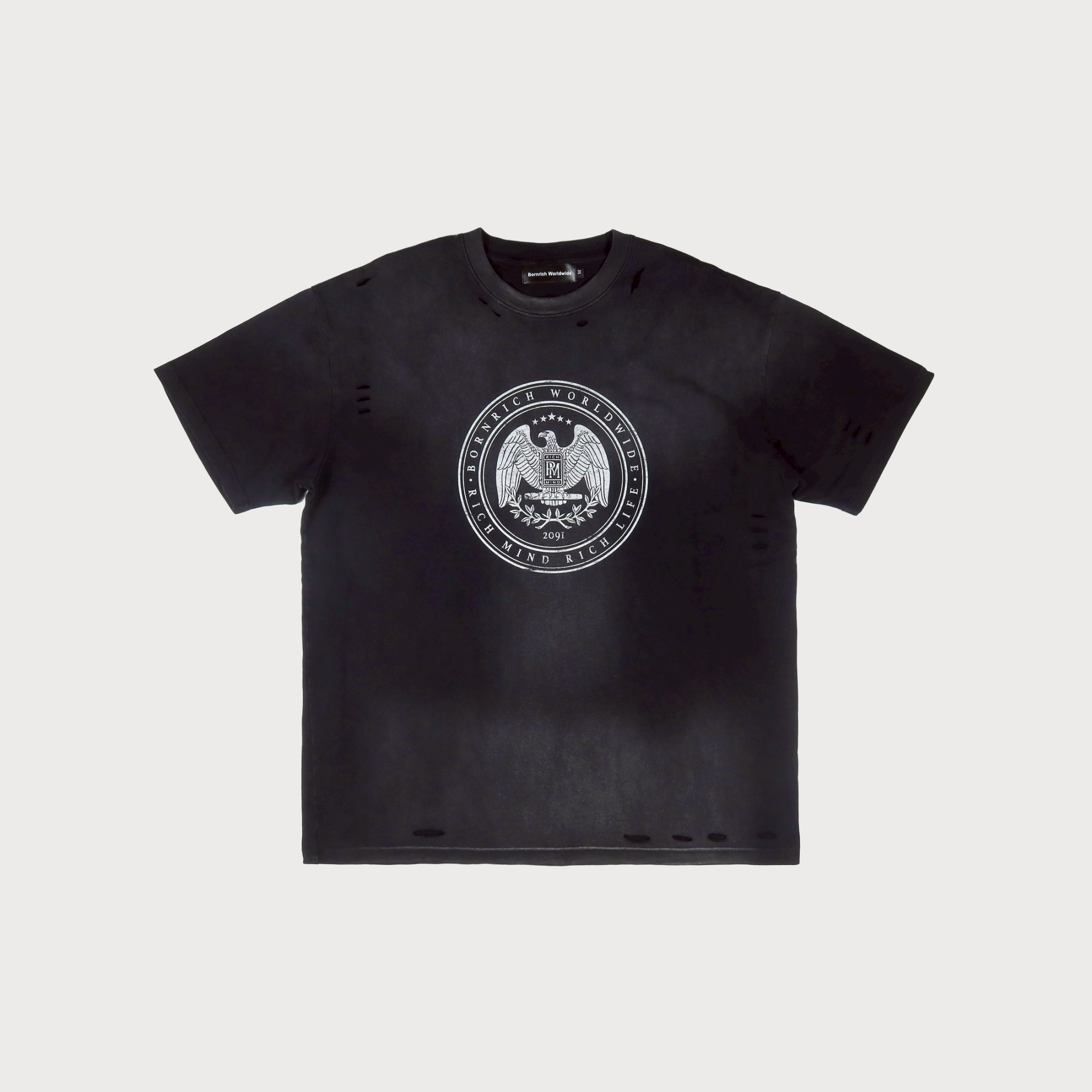 Bornrich｜Bsec Faded Washed Tee (Black)