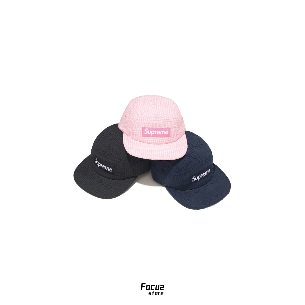 【Focus Store】現貨秒發 Supreme Week15 Monogram Gingham Camp Cap 五分割帽 Logo印花 三色