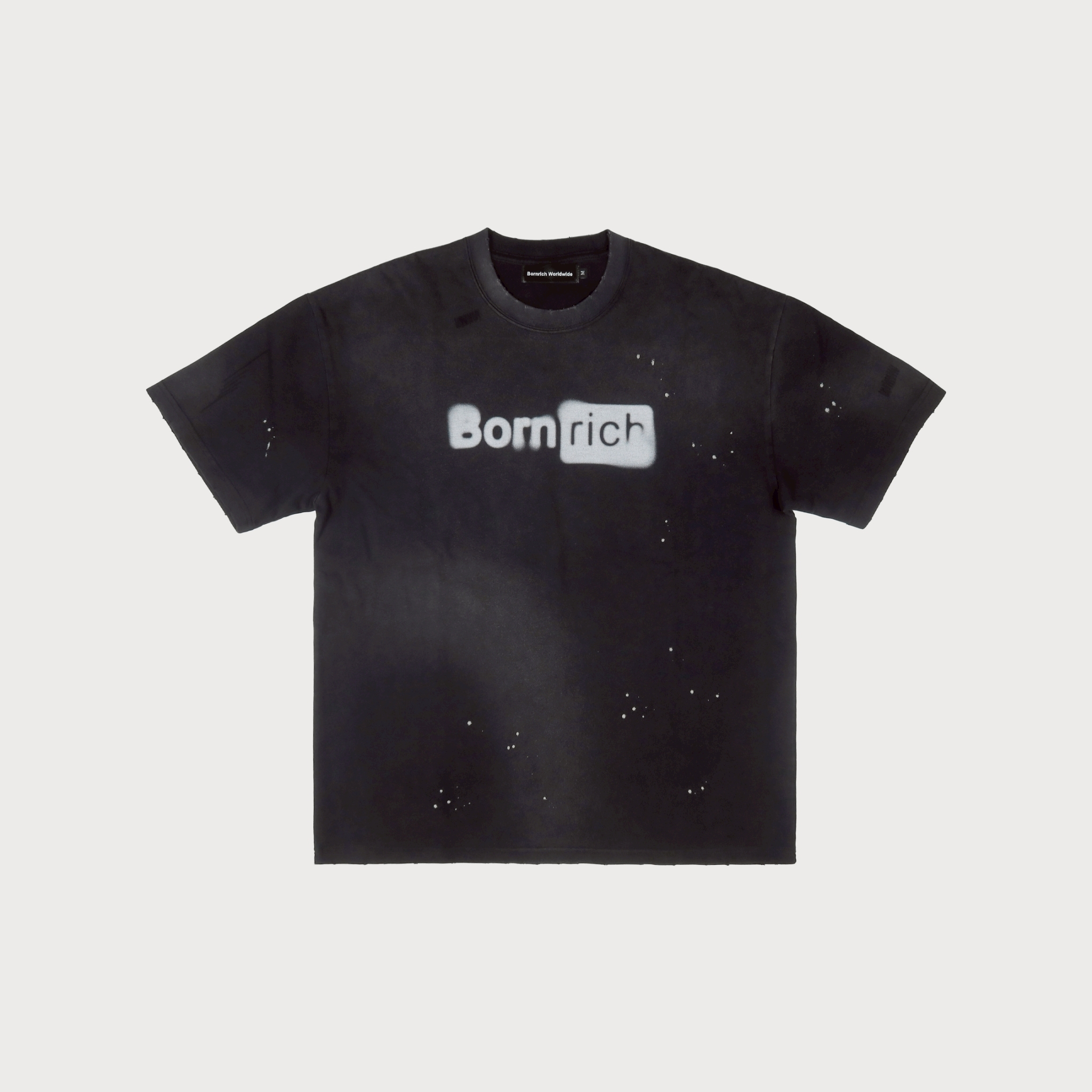 Bornrich｜OG Blurred Logo Washed Tee (Black)