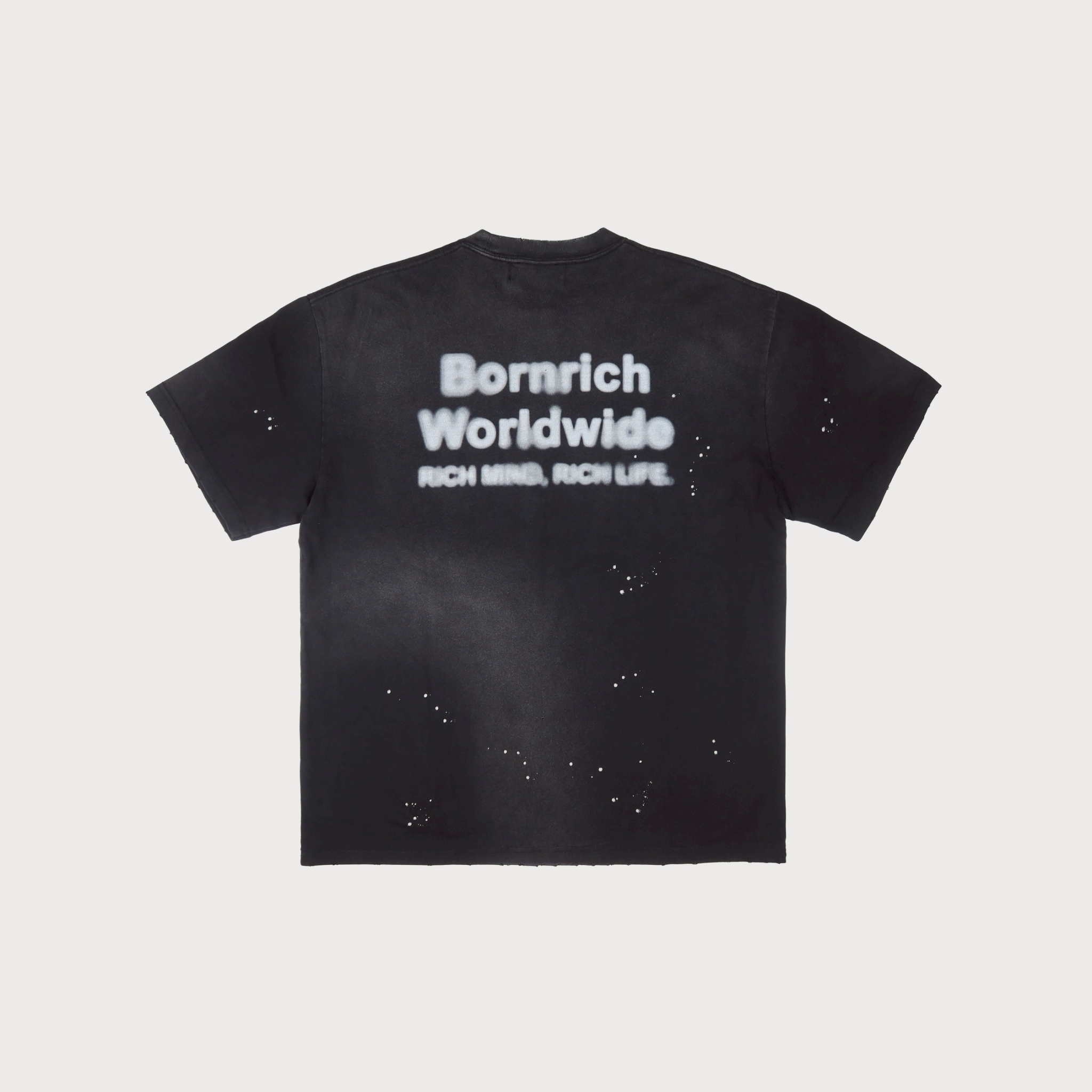 Bornrich｜OG Blurred Logo Washed Tee (Black)