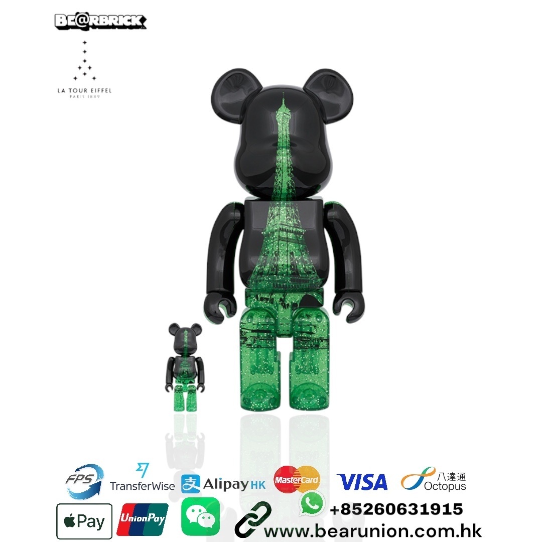 🎏預訂🎏Bearbrick 400% 100% EIFFEL TOWER GREEN DRESS