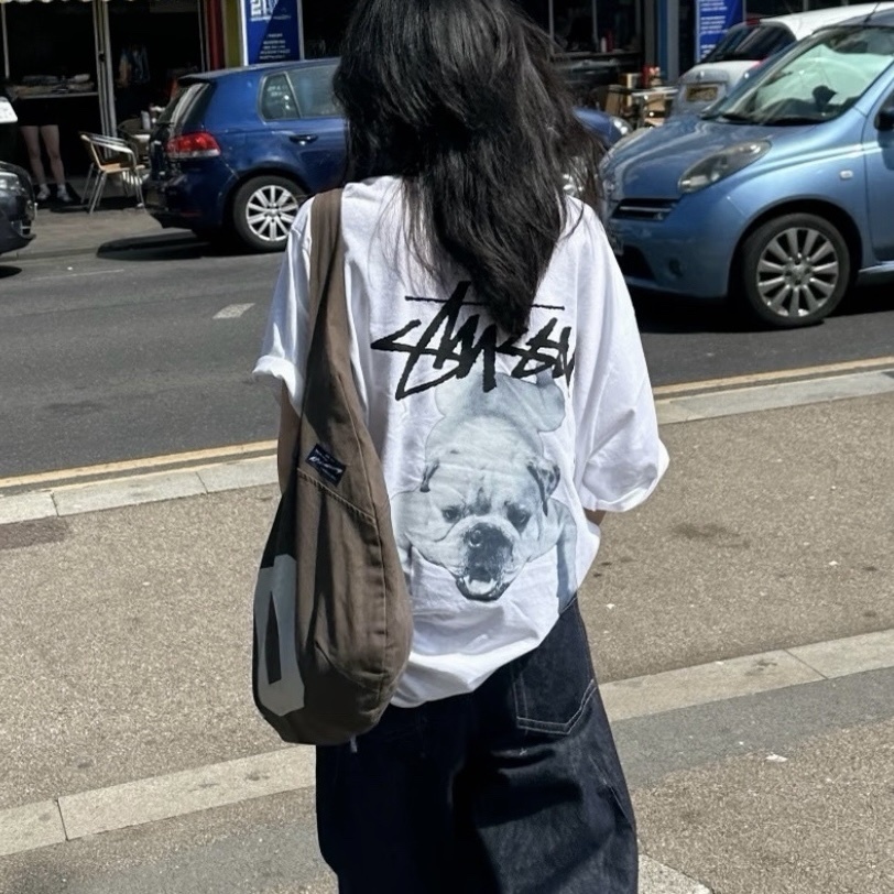 (預購） Stüssy 背後法鬥狗狗LOGO短袖 寬鬆 情侶 短T