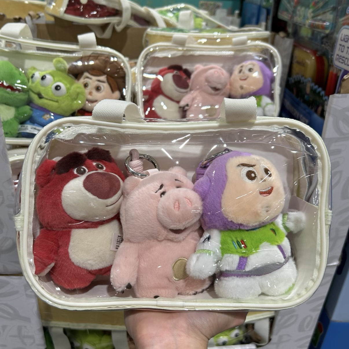 <海外好市多限定>玩具總動員 毛絨吊飾 透明娃包組 TOY STORY DISNEY 迪士尼