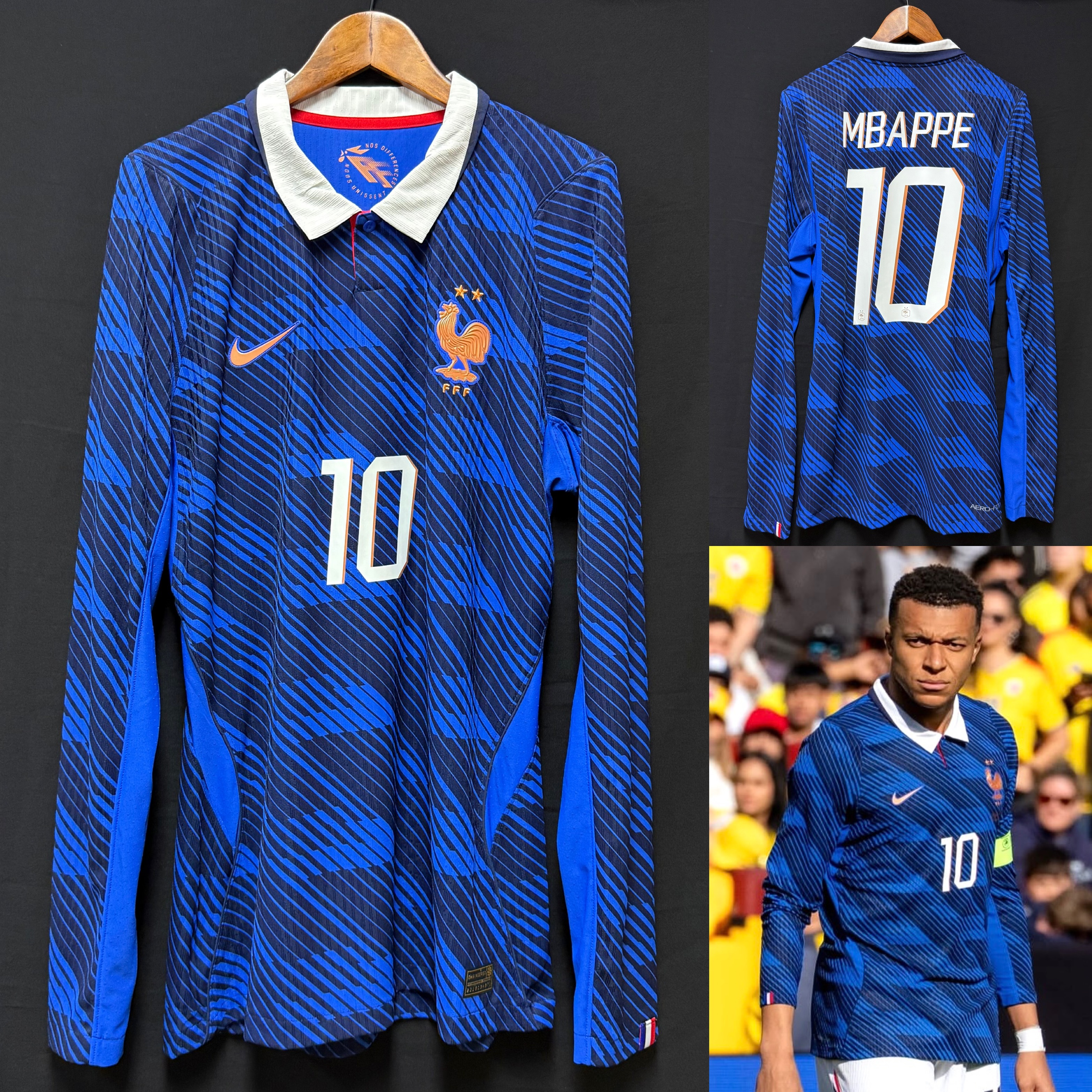(Player Issue) France 2026 FIFA World Cup Nike L/S Home Player Issue Shirt #10 MBAPPE