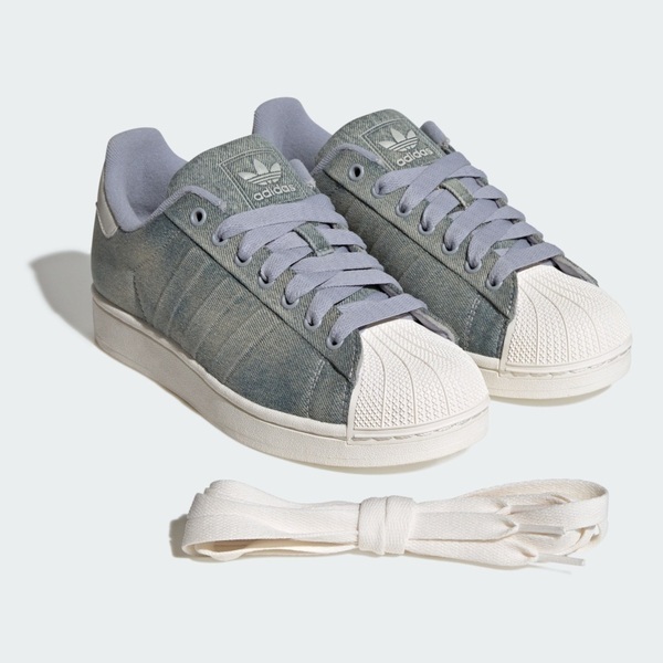 Adidas 愛迪達 Superstar II IH9246 男 休閒鞋 復古鞋 經典 貝殼頭 水洗丹寧 藍灰