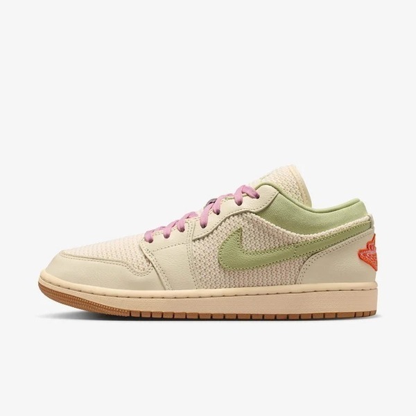 Nike 耐吉 WMNS Air Jordan 1 Low SE II0569-100 女 休閒鞋 編織 米綠粉