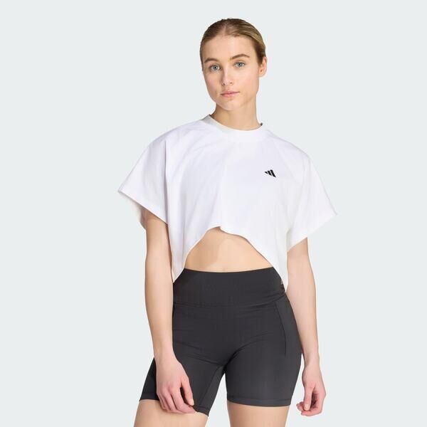 Adidas 愛迪達 Pl Gfx Tee KV1570 女 T恤 運動上衣 休閒短袖 白 亞版 短版