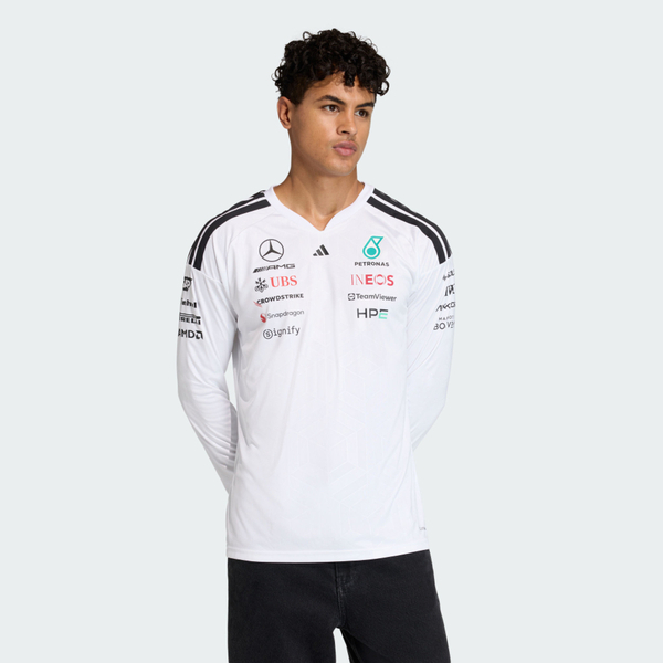 Adidas 愛迪達 Mer Dr Jsy Lm KF0147 男 長袖上衣 休閒長袖 白 吸濕排汗 長袖賽車服