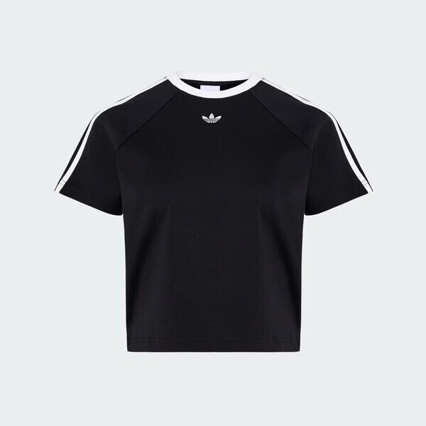 Adidas 愛迪達 Baby Tee W KT7794 女 T恤 運動上衣 休閒短袖 黑 亞版 純棉 短版