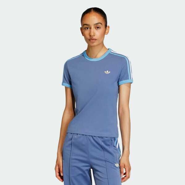 Adidas 愛迪達 3s Tee Slim KE9385 女 T恤 運動上衣 休閒短袖 藍 亞版 經典