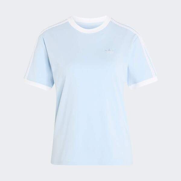 Adidas 愛迪達 3 Stripes Tee KX1882 女 T恤 運動上衣 休閒短袖 淺藍 亞版 經典
