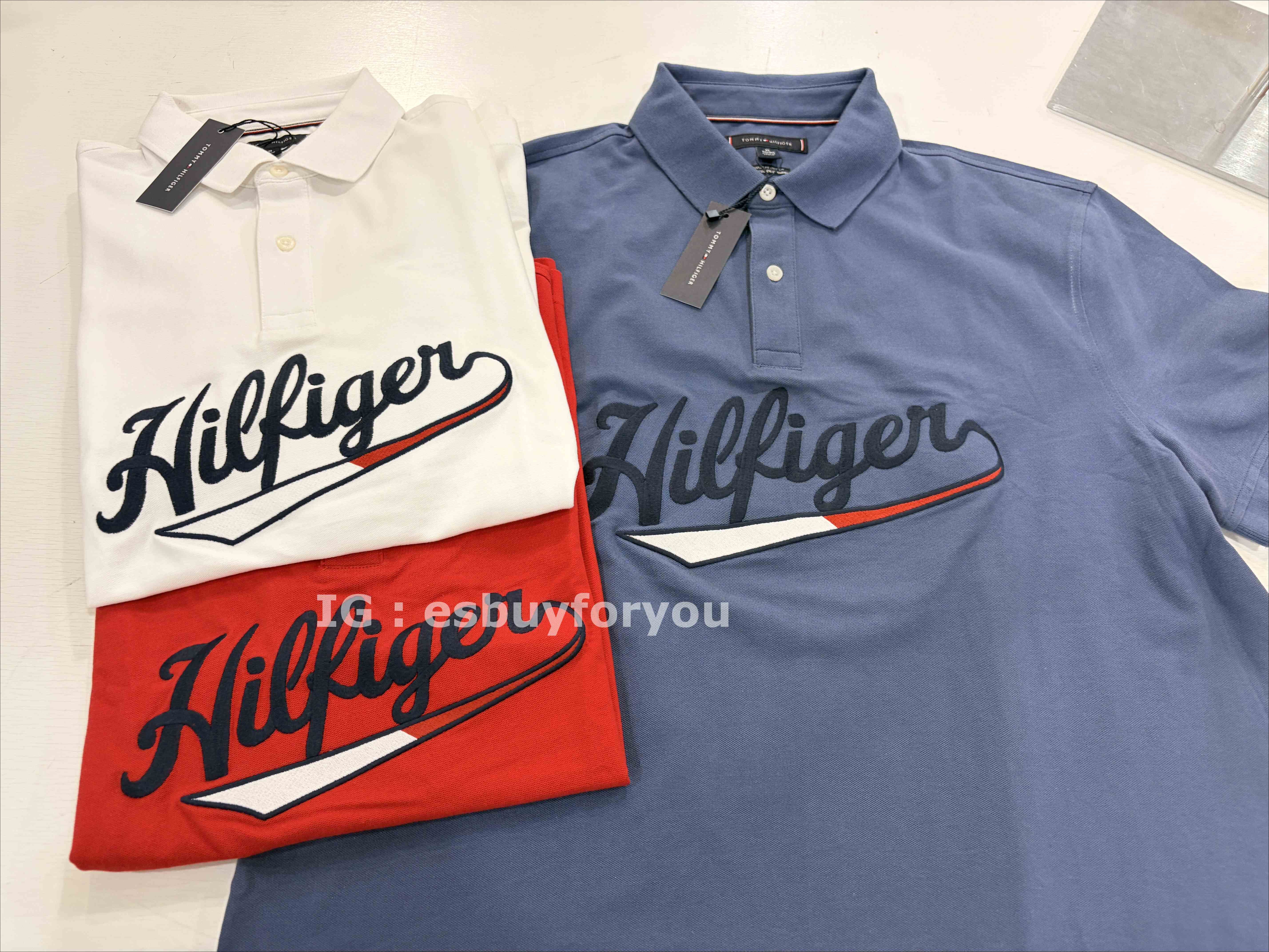 TOMMY 男大人 草寫刺繡字樣 POLO衫 (3色)