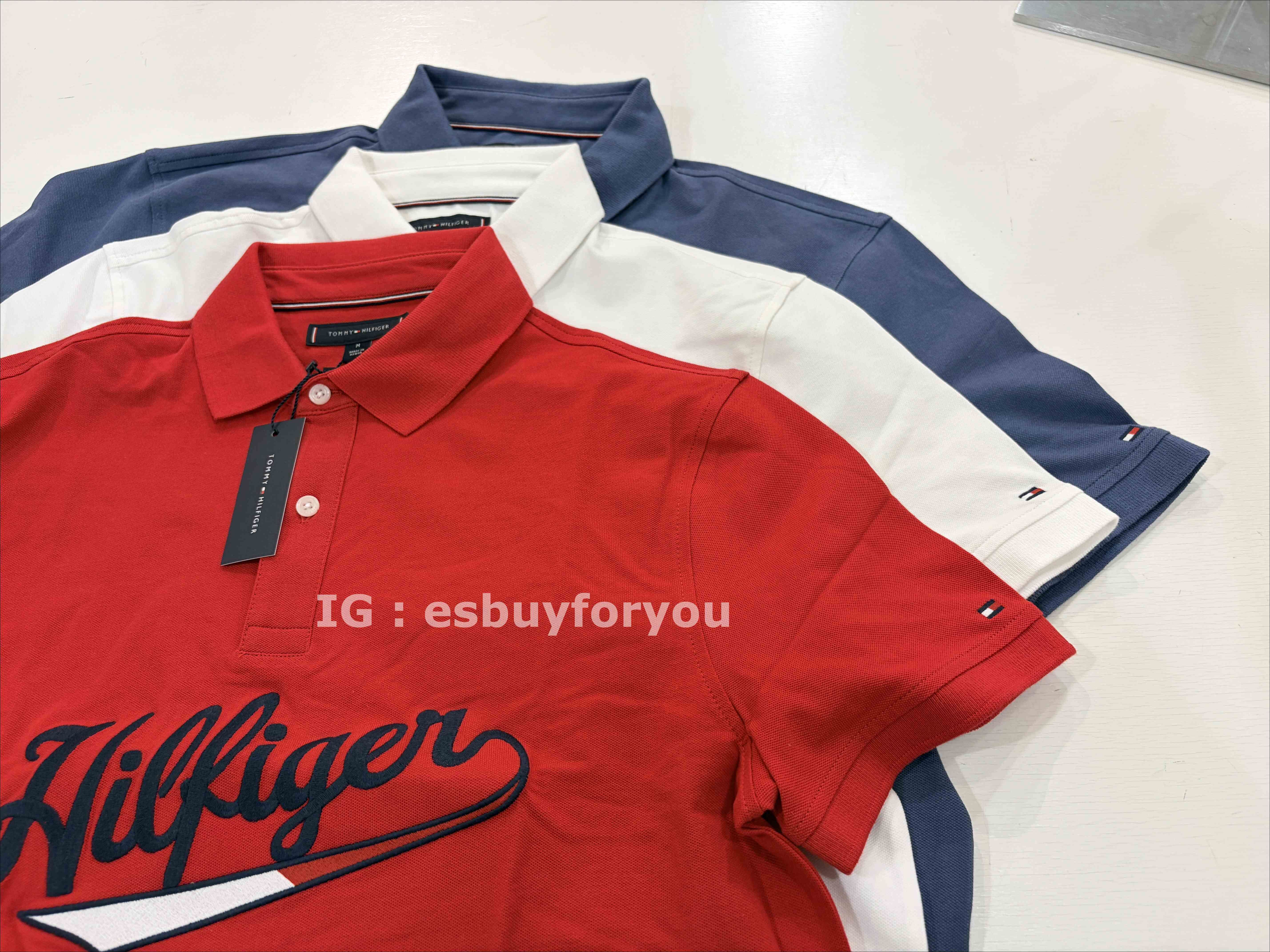 TOMMY 男大人 草寫刺繡字樣 POLO衫 (3色)