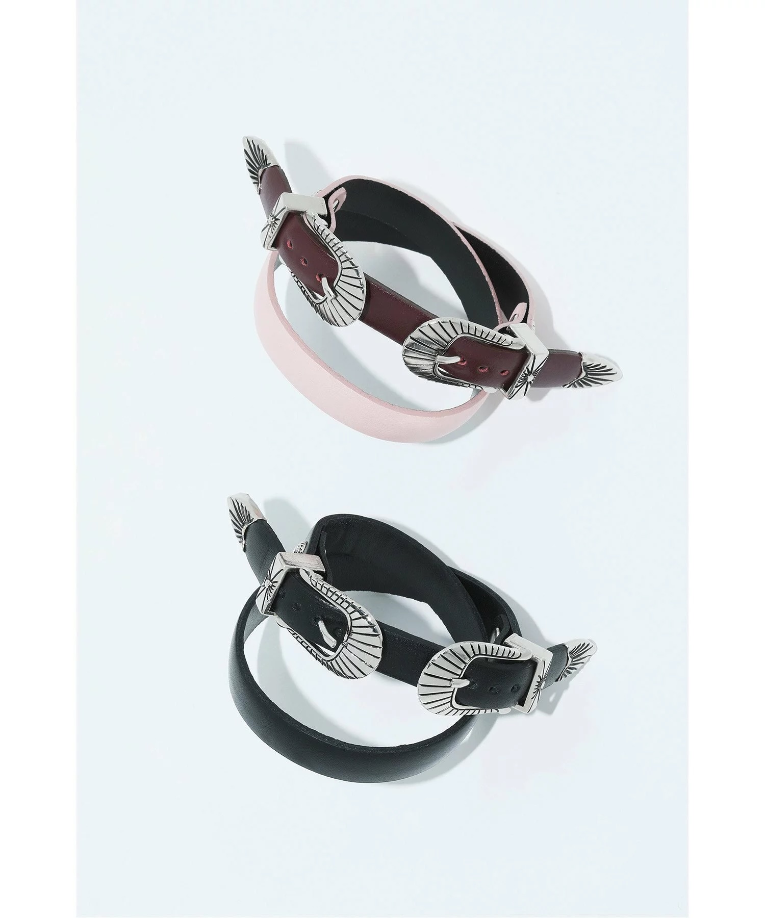 TOGA TOO / Double buckle leather bangle