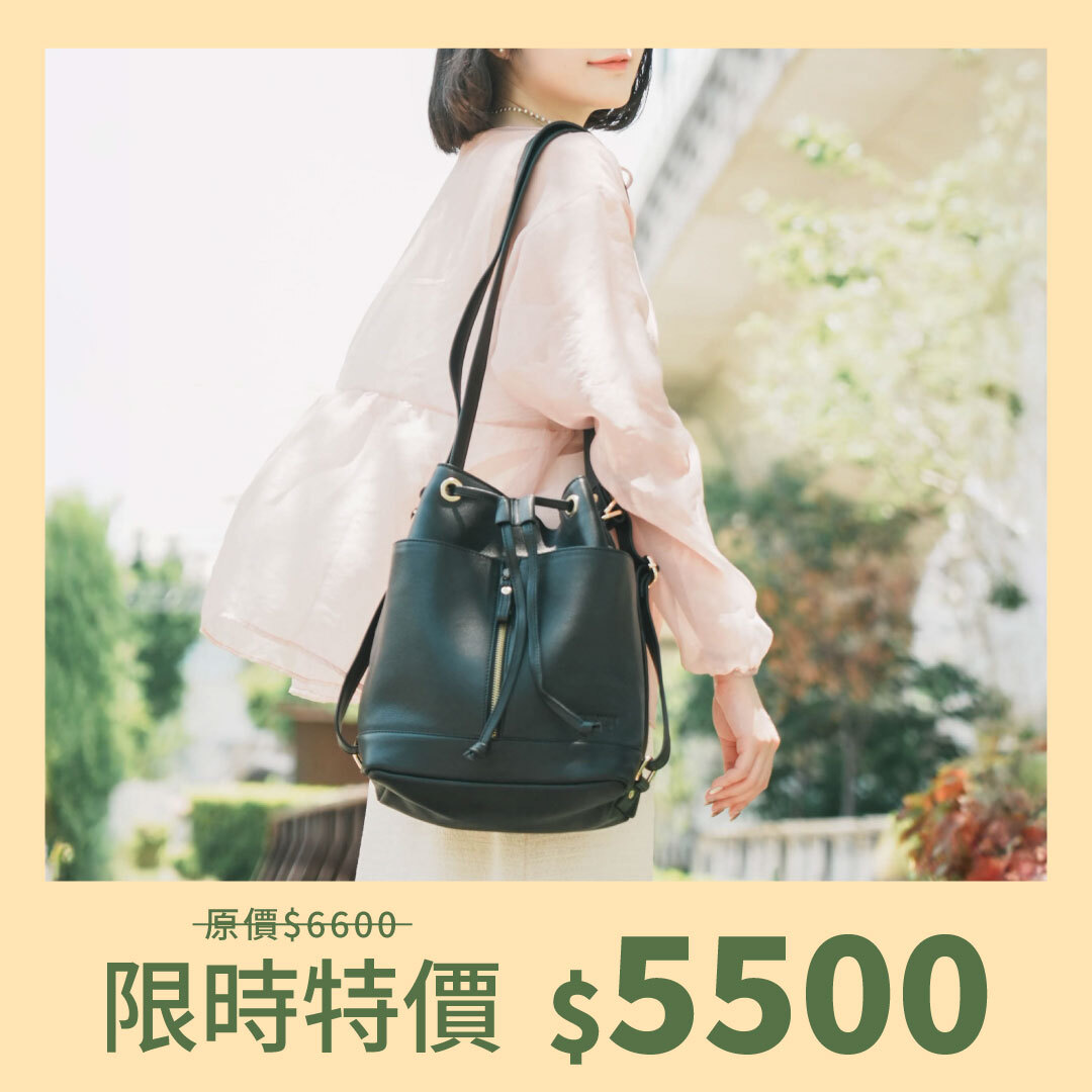 全真皮磁釦肩背/手提後背水桶包-五色(5338)