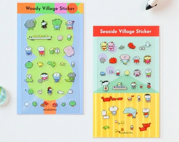 韓mindobitto．村莊系列貼紙 Woody & Seaside