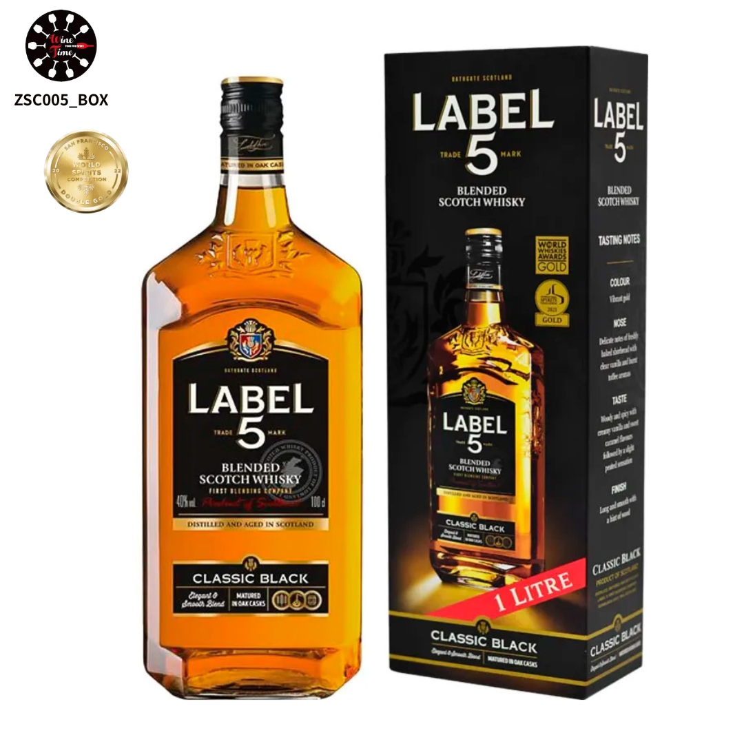 Label 5 Classic Black Blended Scotch Whisky 1000 ml (With Box)