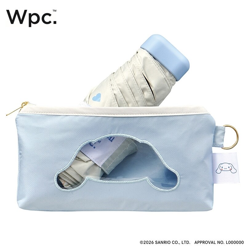 【Wpc.】Sanrio X Wpc. 三麗鷗愛心摺疊傘｜愛心點綴 x 卡通形狀透明傘套 (240g)