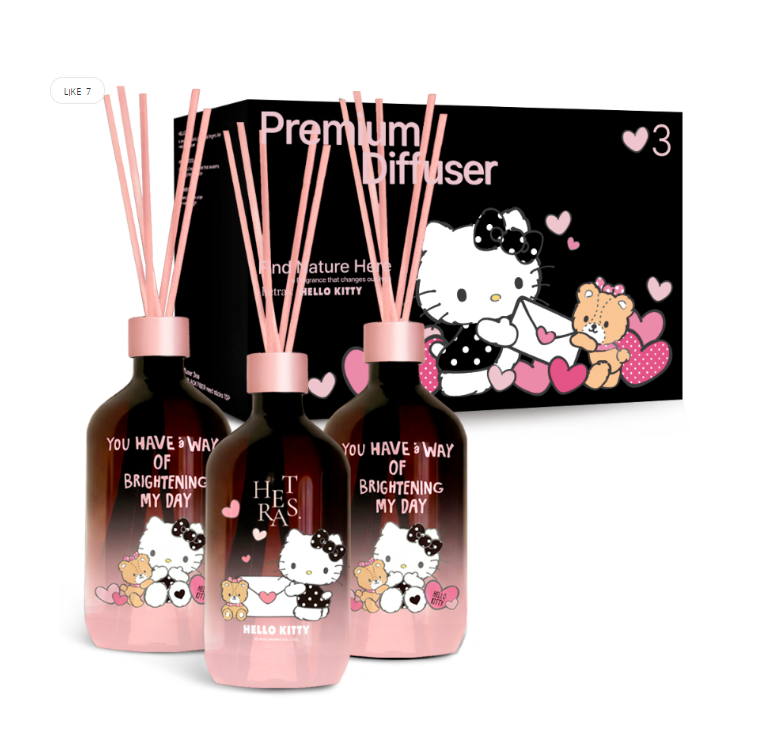 A1 hetras. x HELLO KITTY 高級室內香氛擴香瓶 [500ml x 3支]