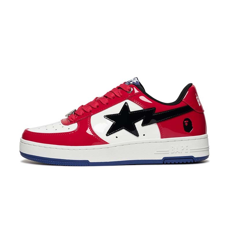 A Bathing Ape BAPE STA #1 漆皮 拼色 流星鞋 休閒鞋 紅白 男鞋 1K80191301-RD [台灣現貨]