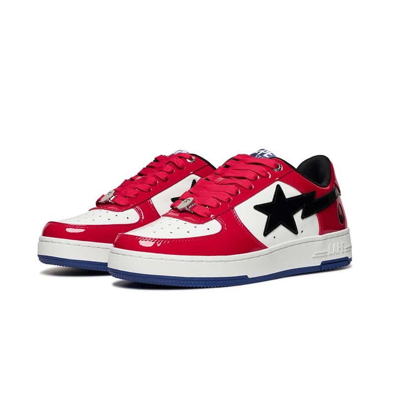 A Bathing Ape BAPE STA #1 漆皮 拼色 流星鞋 休閒鞋 紅白 男鞋 1K80191301-RD [台灣現貨]