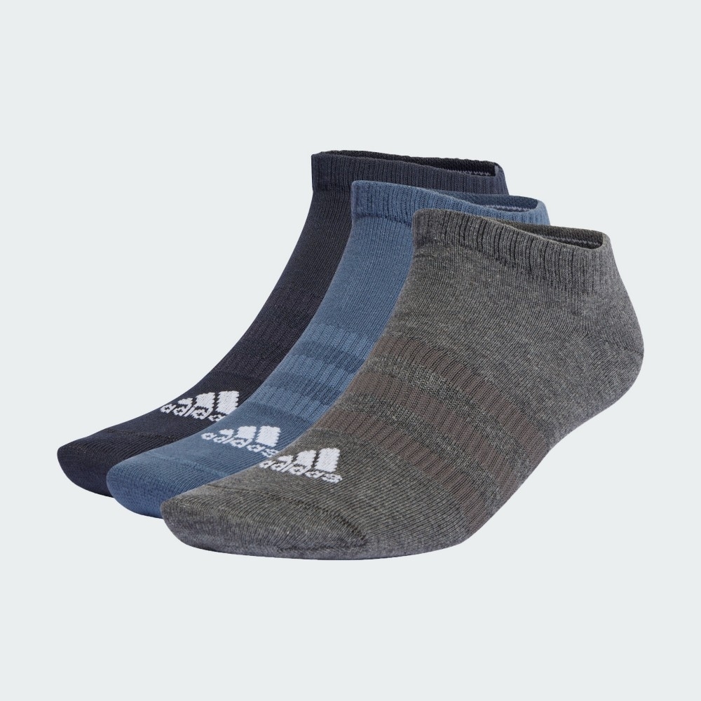 ADIDAS 襪子 霧藍灰 三雙一組 腳踝襪 短襪 IP0399