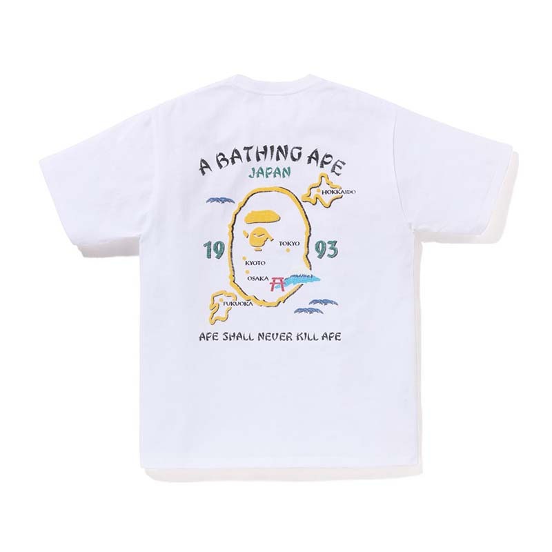 BAPE Japan Souvenir Tee 日本製 男版 猿人 富士山 短袖 白色 1M22110053-WE [台灣現貨]