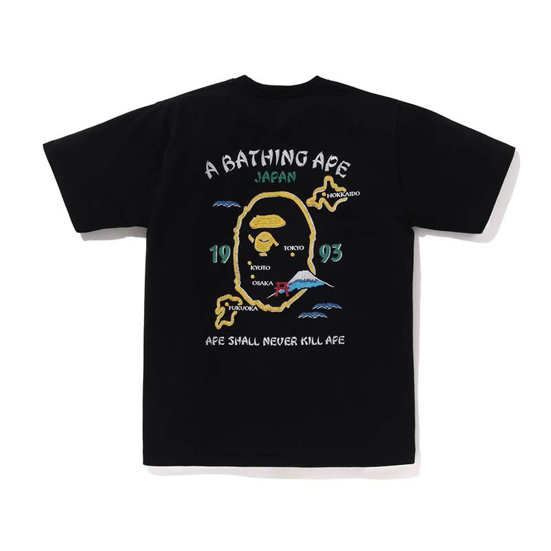 BAPE Japan Souvenir Tee 日本製 男版 猿人 富士山 短袖 黑色 IM22110053-BK [台灣現貨]