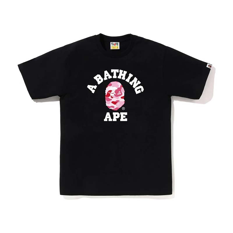 BAPE Abc Camo College Tee 大學字體 迷彩猿頭 短袖 黑色 1M30110004-BG [台灣現貨]