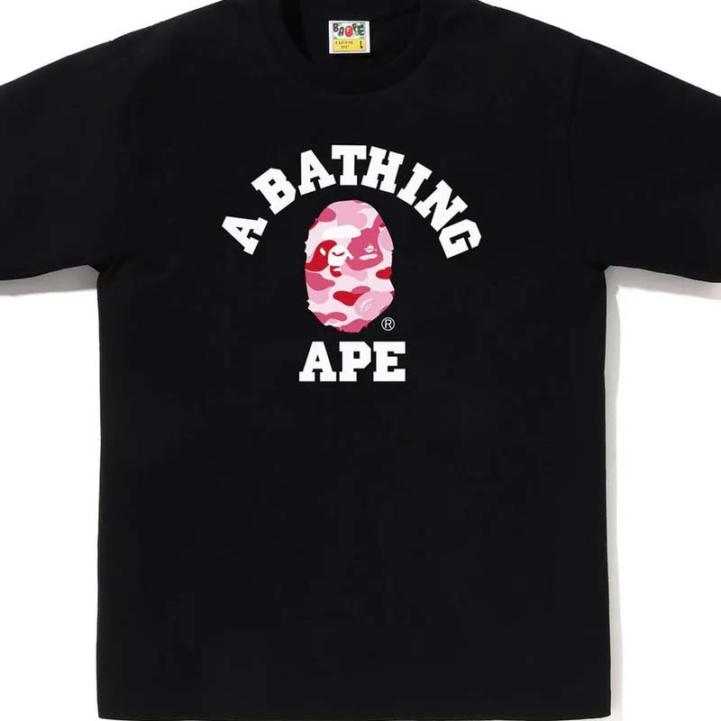 BAPE Abc Camo College Tee 大學字體 迷彩猿頭 短袖 黑色 1M30110004-BG [台灣現貨]