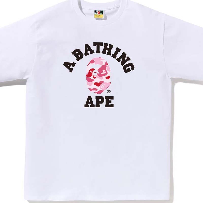 BAPE Abc Camo College Tee 大學字體 迷彩猿頭 短袖 白色 1M30110004-WG [台灣現貨]